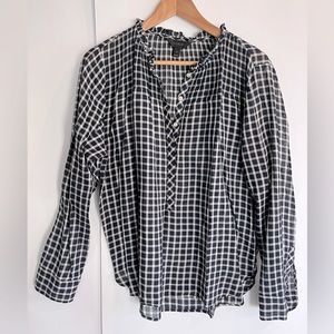 J.CREW blue and white shirt